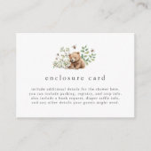 HANNAH Gender Neutraal Beer Woodland Baby shower Informatiekaartje (Voorkant)