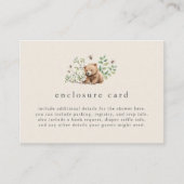 HANNAH Gender Neutraal  Woodland Baby shower Informatiekaartje (Voorkant)