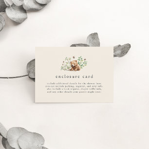 HANNAH Gender Neutraal  Woodland Baby shower Informatiekaartje