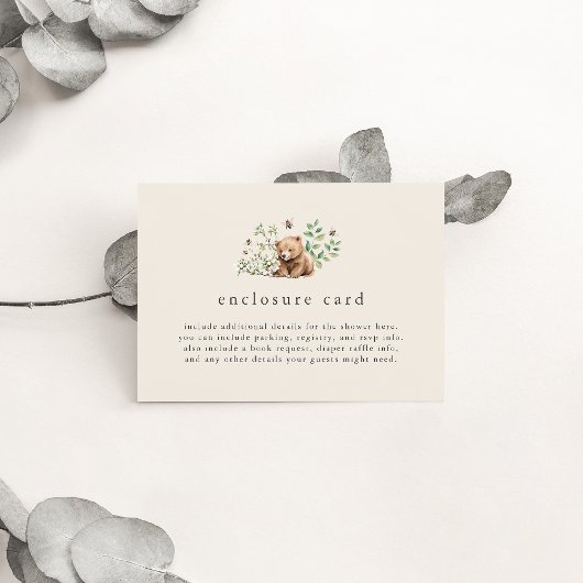 HANNAH Gender Neutraal  Woodland Baby shower Informatiekaartje