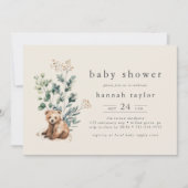 HANNAH Gender Neutraal Woodland Baby shower Kaart (Voorkant)