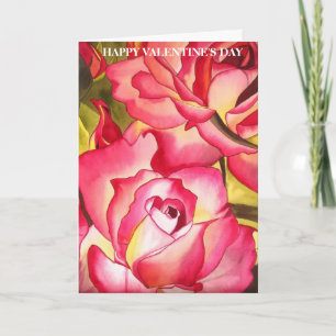 Hannah Gordon Pink Rose Valentine Day-kaart Feestdagen Kaart