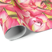 Hannah Gordon pink Rose waterverf art Cadeaupapier (Rol Hoek)