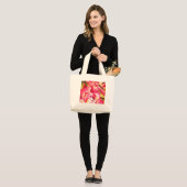 Hannah Gordon pink Rose waterverf art Grote Tote Bag (Voorkant (model))