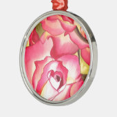 Hannah Gordon pink Rose waterverf art Metalen Ornament (Links)