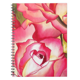 Hannah Gordon pink Rose waterverf art Notitieboek