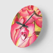 Hannah Gordon pink Rose waterverf art Ronde Klok (Hoek)