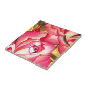 Hannah Gordon pink Rose waterverf art Tegeltje (Zijkant)