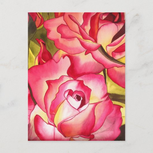 Hannah Gordon Roze roze roze waterverf kunst Briefkaart (Voorkant)