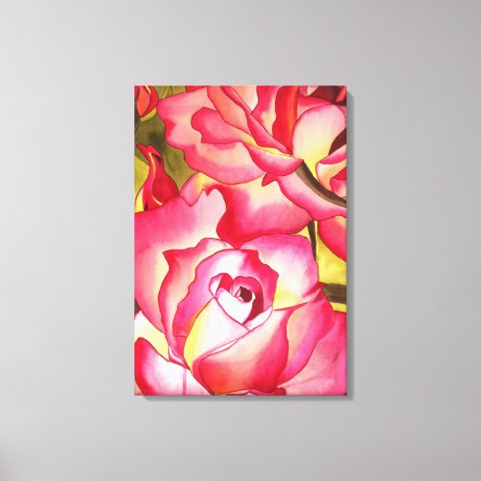 Hannah Gordon roze roze roze waterverf kunst Canvas Afdruk (Voorkant)