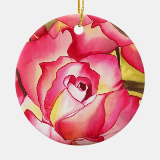 Hannah Gordon Roze roze roze waterverf kunst Keramisch Ornament (Voorkant)