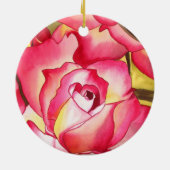 Hannah Gordon Roze roze roze waterverf kunst Keramisch Ornament (Achterkant)