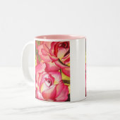 Hannah Gordon Roze roze roze waterverf kunst Tweekleurige Koffiemok (Voorkant links)
