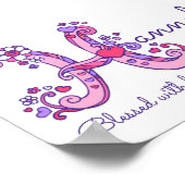 Hannah initiaal H doedle hartkunst betekent Poster (Hoek)