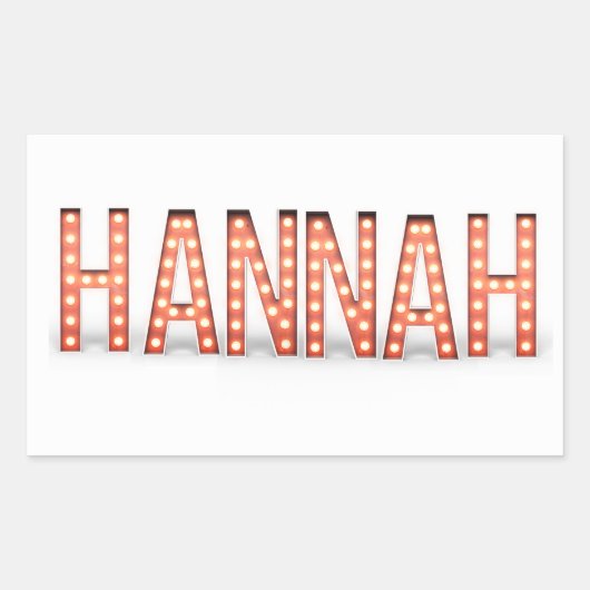 Hannah Marquee Lights Rechthoekige Sticker (Voorkant)
