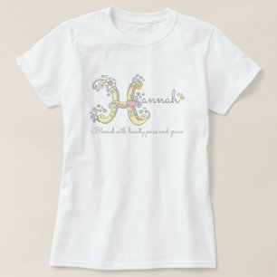 Hannah meisjes naam decoratieve aangepaste beteken t-shirt