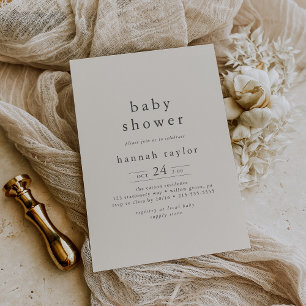 HANNAH Modern  Cream Eenvoudig Baby shower Kaart