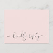 Hannah Modern Simple Pink Meal Choice RSVP Wedding Briefkaart (Voorkant)
