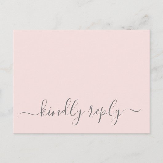 Hannah Modern Simple Pink Meal Choice RSVP Wedding Briefkaart (Voorkant)