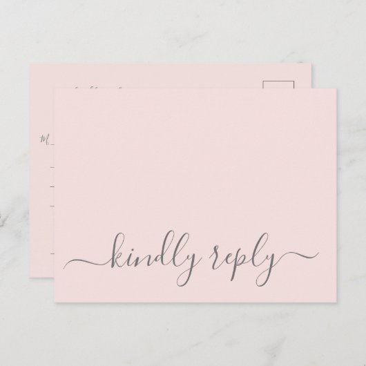 Hannah Modern Simple Song Request Wedding RSVP Briefkaart (Voorkant / Achterkant)