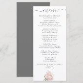 Hannah | Moderne chique grillige kalligrafie bruil Menu (Voorkant / Achterkant)