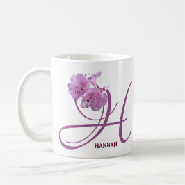  Hannah naam  roze floral girly Koffiemok