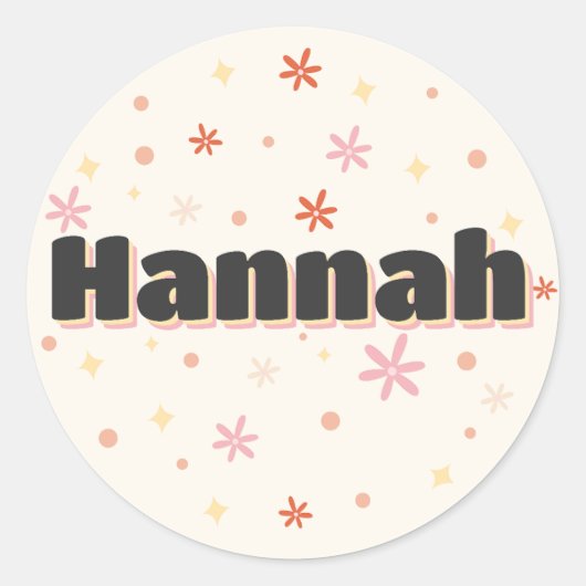 Hannah naam schattig ontwerp ronde sticker (Voorkant)