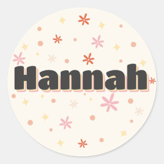 Hannah naam schattig ontwerp ronde sticker