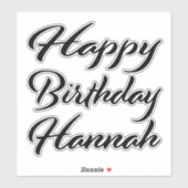 Hannah Name Vorname black Sticker Geburtstag (Vel)