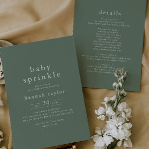 HANNAH Neutraal Groen Boho Eenvoudige Baby Sprinkl Kaart