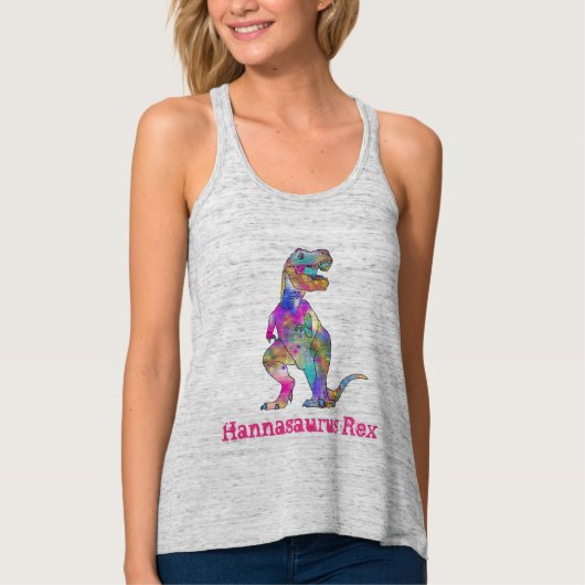Hannah osaurus Funny Colorful T Rex Dinosaur Art Tanktop (Voorkant)