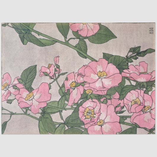  Hannah Overbeck Art nouveau prarie roos Tissuepapier (Voorkant)