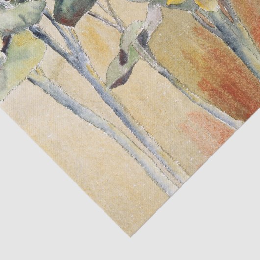 Hannah Overbeck Art nouveau yellow bloemen Tissuepapier (Detail)