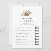 HANNAH Raad wie mama papa Baby shower spel Kaart (Voorkant)