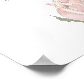 Hannah | Romantisch Roos Calligrafie Welkomsthuwel Poster (Hoek)