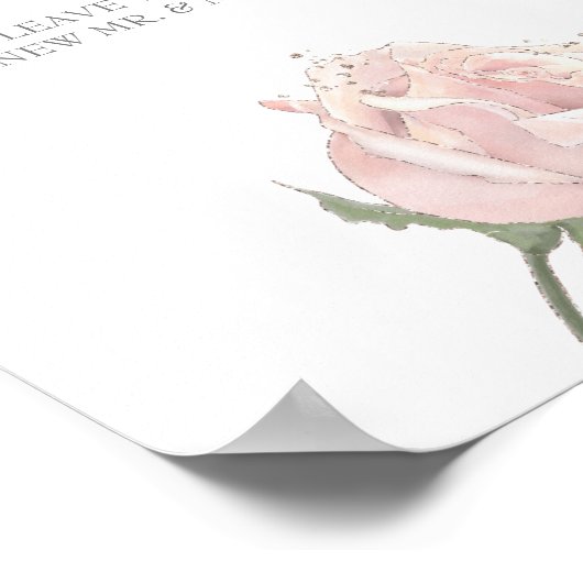 Hannah | Roos Calligrafie Weddenschap Poster (Hoek)