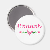 Hannah (roze vlinder) magneet (Voorkant / Achterkant)