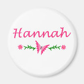 Hannah (roze vlinder) magneet (Voorkant)