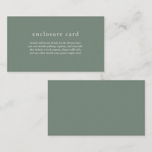 HANNAH Sage Green Boho Baby shower Kaart (Voorkant / Achterkant)