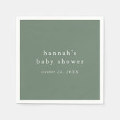 HANNAH Sage Groen Rustiek Eenvoudig Baby shower Servet (Voorkant)