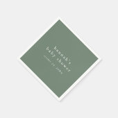 HANNAH Sage Groen Rustiek Eenvoudig Baby shower Servet (Hoek)