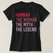 HANNAH The Woman Myth Legend Personalized Name Bir T-shirt (Design voorkant)