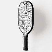 Hannah Typography Black White Pickleball Paddle (Links)