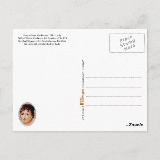 Hannah Van Buren, First Lady of the U.S. Briefkaart (Achterkant)