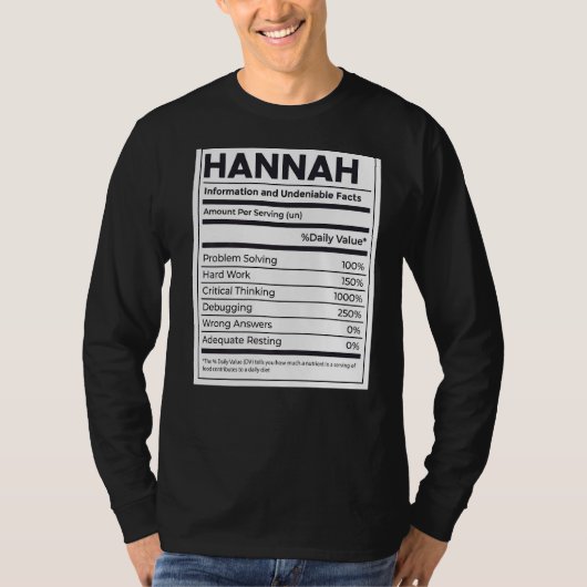 Hannah Voeding Informatie Probleem Oplossen Hard T-shirt (Voorkant)