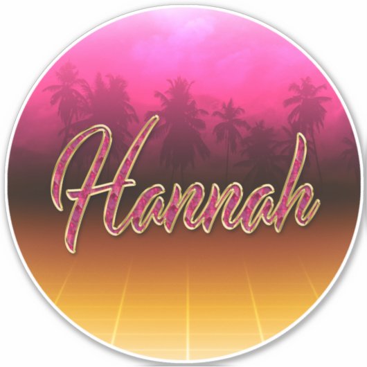 Hannah Vorname Name golden pink Aufkleber Sticker (Voorkant)