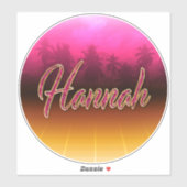 Hannah Vorname Name golden pink Aufkleber Sticker (Vel)