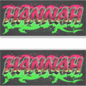 Hannah Vorname Name Graffiti Aufkleber Sticker (Voorkant)
