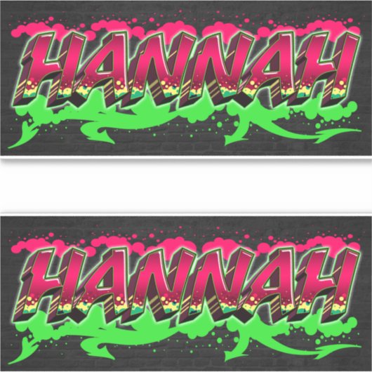 Hannah Vorname Name Graffiti Aufkleber Sticker (Voorkant)