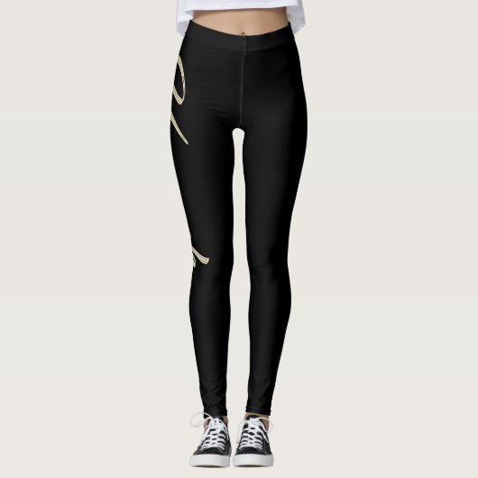 Hannah white gold Handwriting Hose Leggings (Voorkant)